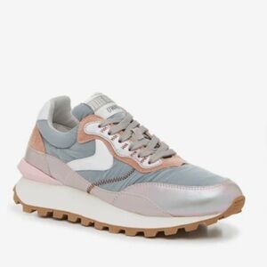 Voile Blanche Qwark Wedge Sneakers, Size 40, Color Rose Gold Metallic/Dark Grey